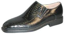 Giorgio Brutini "Felix" Black Genuine Snakeskin Loafer Shoes 15521