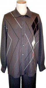 Silversilk Dark Taupe w/ Brown Diamonds 2 PC Outfit #1002/700