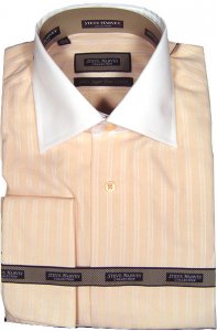 Steve Harvey Peach/White Stripes 100% Cotton Shirt