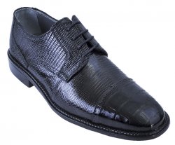 Los Altos Black Genuine All-Over Crocodile Belly & Lizard Shoes ZV093705