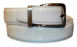 Serpi White Genuine Snake Skin Belt S/30