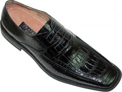 Fratelli Black Alligator / Lizard Print Shoes 2284-01