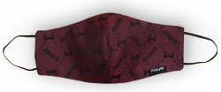 Mauri of Italy Ruby Red / Black Hand-Stitched Logo Fabric Mask
