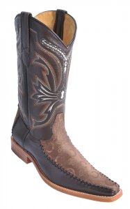 Los Altos Brown Fashion Design With Deer Skin Square Toe Cowboy Boots 715307