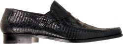 Mauri "Diamond Bash" 2477 Black Baby Crocodile / Tejus Lizard Loafer Shoes