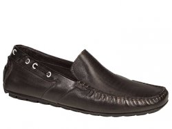 Bacco Bucci "Ariston" Black Calfskin Loafer Shoes 7781
