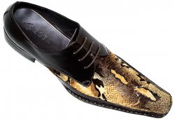 Zota Brown/Tan Leopard Hair Genuine Leather Shoes T006-3
