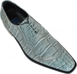 Giorgio Brutini Silver Grey Alligator Print Shoes 210178