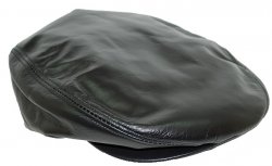 Winner Caps Black 100% Genuine Leather Cap
