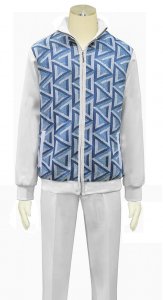 Silversilk White / Blue / Light Blue Zip-Up Knitted Jacket Outfit 2386