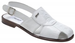 Mauri "Salt" 1655/1 White Genuine Ostrich Leg Sandals