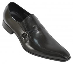 Encore By Fiesso Black Genuine Leather Loafer Shoes FI6517