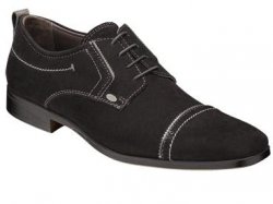 Bacco Bucci "Ferraro" Black Genuine Suede with Calfskin Shoes