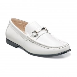 Stacy Adams "Ellory" White Genuine Leather Moc Toe Loafer Shoes 24950