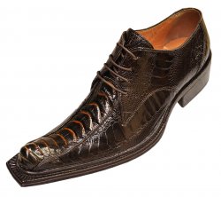 Mauri "Cactus" 42635 Brown/Gold Genuine All-Over Ostrich Shoes
