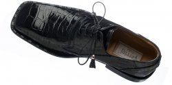 Ferrini 208/151 Black Genuine Alligator Lace Up Square Toe Shoes.