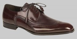 Mezlan "Freeport" Burgundy Genuine Burnished Calfskin / Soft Deerskin Leather Oxford Shoes 16423.