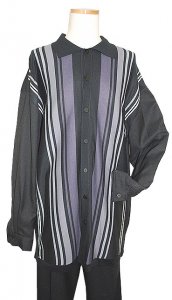 Silversilk Black/Grey/Violet Stripes 2 PC Outfit
