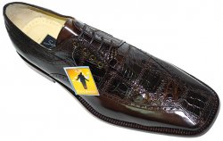 Steve Harvey Collection "Lathan" Dark Brown Genuine Crocodile Shoes