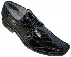 Los Altos Black All-Over Genuine Eel Shoes 1ZV060805