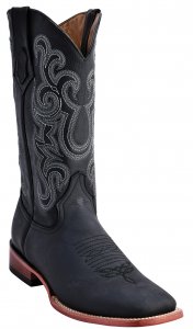 Ferrini 15193-04 Black Genuine Leather S-Toe Cowboy Boots.
