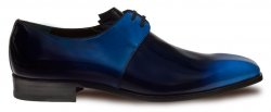 Mezlan "Chopin" Blue Burnished Genuine Calfskin Lace-Up Shoes 8881.