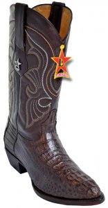 Los Altos Brown Genuine All-Over Hornback Crocodile Medium R-Toe Cowboy Boots 600207