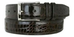 Mezlan 7907 Dark Brown Genuine Alligator / Calfskin Belt.