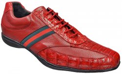 Los Altos Red Genuine Crocodile Belly W/Deer Casual Shoes 1ZC078212
