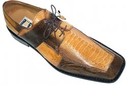 David Eden "Clovis" Brown/Tan All-Over Ostrich Shoes