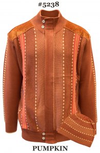 Silversilk Pumpkin Orange / Peach Dotted Design Zip-Up Sweater / Knitted Cap 5238