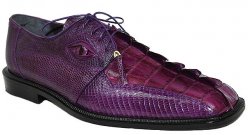 Romano "Dino Eyes" Violet Genuine Hornback Crocodile Tail/Lizard with Eyes Shoes