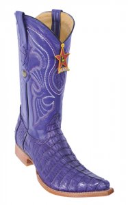 Los Altos Purple All-Over Genuine Crocodile Tail 3X Toe Cowboy Boots 950126