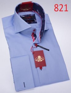 Axxess Sky Blue Cotton Modern Fit Dress Shirt 821