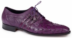 Mauri "Donatello" 4820 Violine Genuine Ostrich / Ostrich Leg Lace-up Shoes.