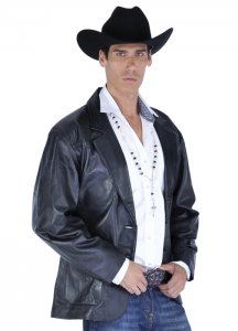 Los Altos Black Genuine Lamb skin Blazer Jacket CH081605