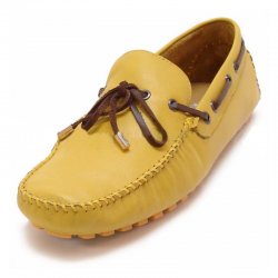 Encore By Fiesso Yellow Genuine Leather Loafer Shoes FI3116