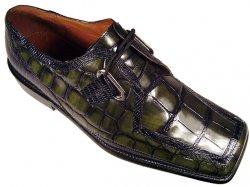 Fratelli Hunter Green Alligator Print Shoes #8375