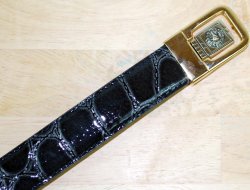 Giorgio Brutini Midnight Navy Blue Alligator Print Leather Belt