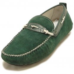 Encore By Fiesso Green Genuine Suede Leather Loafer Shoes FI3073