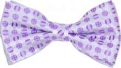 Classico Italiano Lavender / Purple 100% Silk Bow Tie / Hanky Set