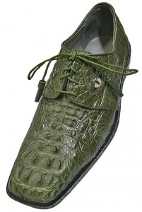 Romano "Gmy Eyes" Forest Green Crocodile Head With Eyes Shoes