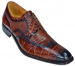 Giorgio Brutini Medium Brown Alligator / Lizard Print Shoes 210594