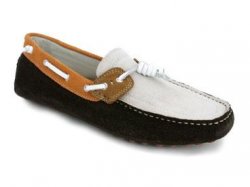 Bacco Bucci "Estoril" Brown / Bone Genuine Suede Leather Loafer Shoes