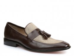 Giorgio Brutini "Mccord" Brown / Natural Genuine Leather Loafer Shoes 25004.