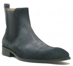 Carrucci Grey Genuine Leather / Suede Chelsea High Boots KB478-108S.
