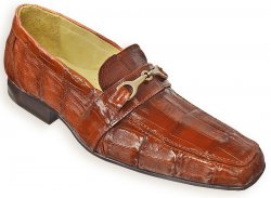 David X "Fredo" Cognac Genuine All-Over Crocodile Loafer Shoes