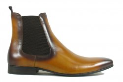 Carrucci Cognac Genuine Leather Chelsea Boots KB1377-05.