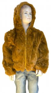 Winter Fur Kid's Whisky Rex Rabbit Jacket With Hood K08R02WK.