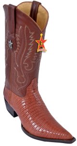 Los Altos Cognac Teju 3X Toe W / Cowboy Heel Boots 95V0703